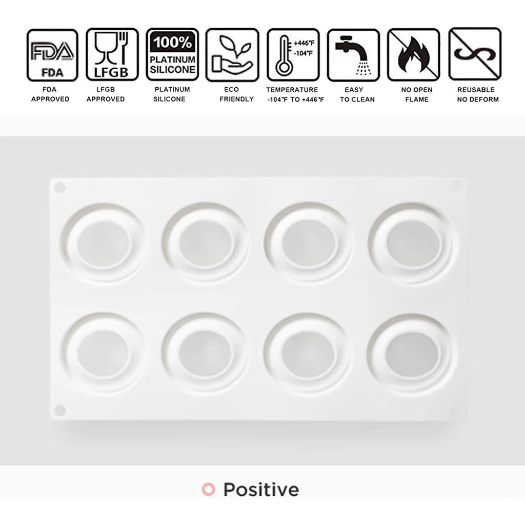 OCPO Kitchen Apple Silicone Mold for Baking Mousse Cake, 8 Cavities