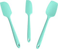 Doosu 600°F Heat Resistant Silicone Spatula Scrapers (Set of 3, Aqua Sky)