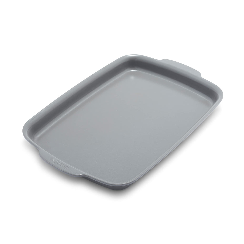 GreenPan Premiere Ovenware Healthy Ceramic Nonstick 13" x 9" Quarter Sheet Baking Pan, PFAS-Free, Warp-Free Bakeware, Durable Quick Heating, Oven & Broiler Safe to 600F, Dishwasher Safe, Gray