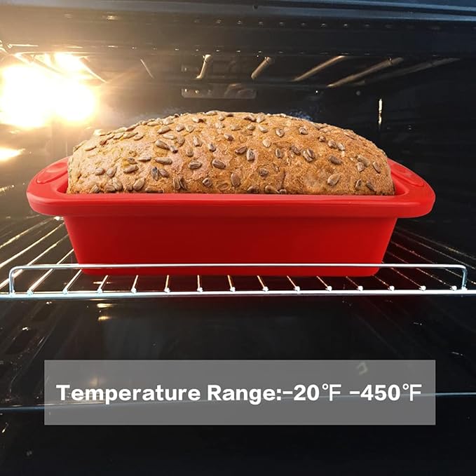 Silicone Bread and Loaf Pans (2 Pack) - Nonstick Silicone Baking Mold for Homemade Loaf, Bread and Meatloaf