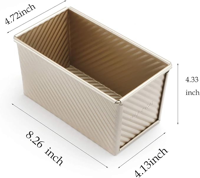 Monfish Pullman Loaf Pan w Lid 1lb, 8.5x4.75x4.5