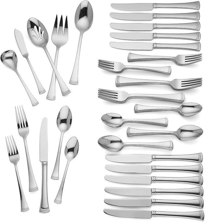 Lenox Portola 65-Piece 18/10 Silverware Set for 12, Flatware