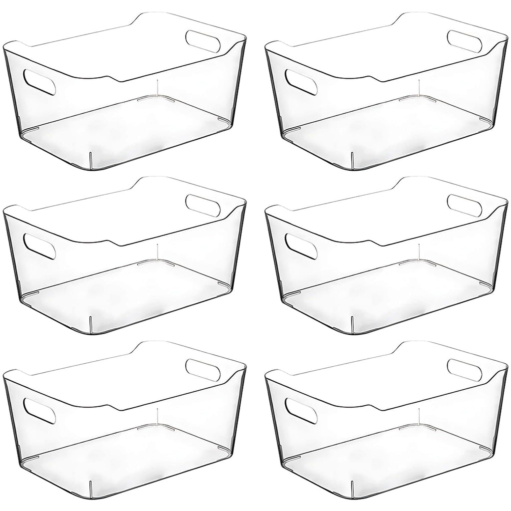 Clear Plastic Storage Bins, Pantry Organizers and Storage Containers, Large Fridge Organizer Bins, Home Kitchen Cabinet Organizer, Medicine Cabinet Bin for Organizing Freezer Closet