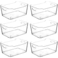 Clear Plastic Storage Bins, Pantry Organizers and Storage Containers, Large Fridge Organizer Bins, Home Kitchen Cabinet Organizer, Medicine Cabinet Bin for Organizing Freezer Closet