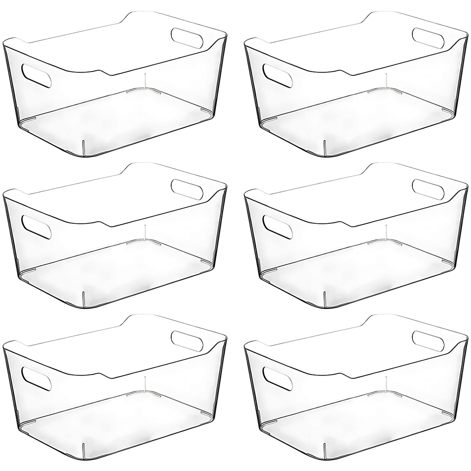 Clear Plastic Storage Bins, Pantry Organizers and Storage Containers, Large Fridge Organizer Bins, Home Kitchen Cabinet Organizer, Medicine Cabinet Bin for Organizing Freezer Closet