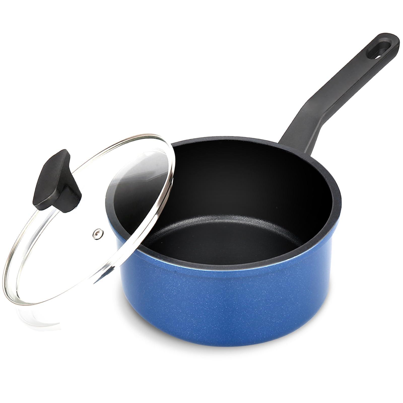 Legacy Culinaryware Nonstick Sauce Pan with Lid,1.5QT small pot, PFOA Free,Kitchen Pots Induction Pot,Blue