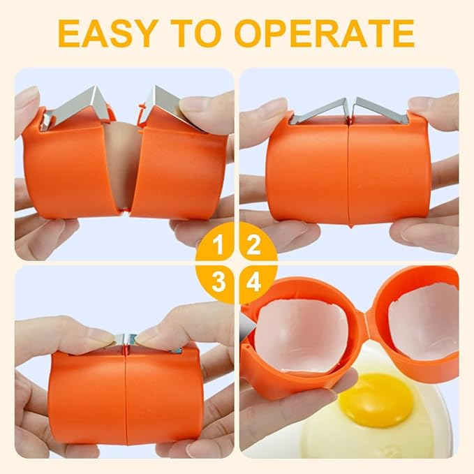 2025 Premium Egg Shell Opener, Egg Shell Cutter Eggs Shell Separator for Raw Eggs, Multifunctional Egg Cutter Egg Cracker Separator for Home Kitchen Gadgets (Pink)