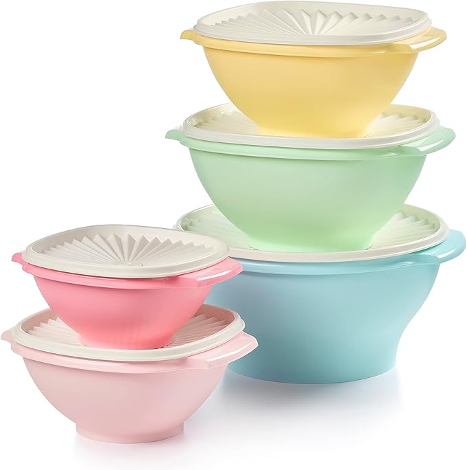 Tupperware Heritage 10-Piece Vintage Food Storage Set (5 Bowls + 5 Lids)
