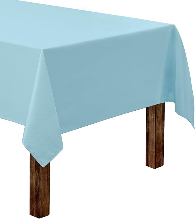 Gee Di Moda Rectangle Tablecloth - 60 x 126 Inch Baby Blue Table Cloth for 8 Foot Rectangle Tables - Heavy Duty Washable Fabric - for Holiday Party, Dinner, Weddings, Baby Shower & Events