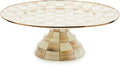 MACKENZIE-CHILDS Pedestal Platter, Mini, Brown-and-White Mocha Check