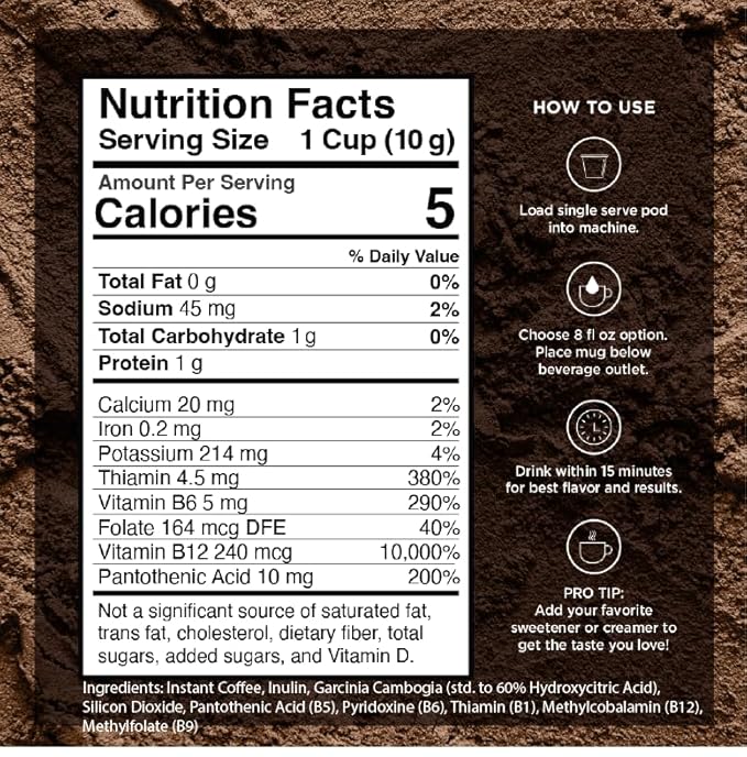 VitaCup Slim Medium Roast Instant Coffee Packets for Diet Support, 72ct