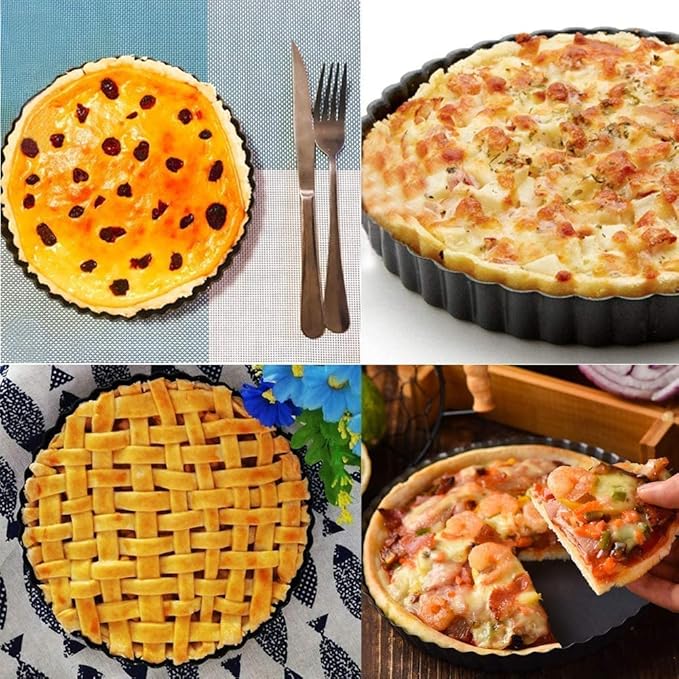 RICHSC-PAN Tart Pan 10 Inch Tart Pan Carbon Steel Round Non-Stick Pan.