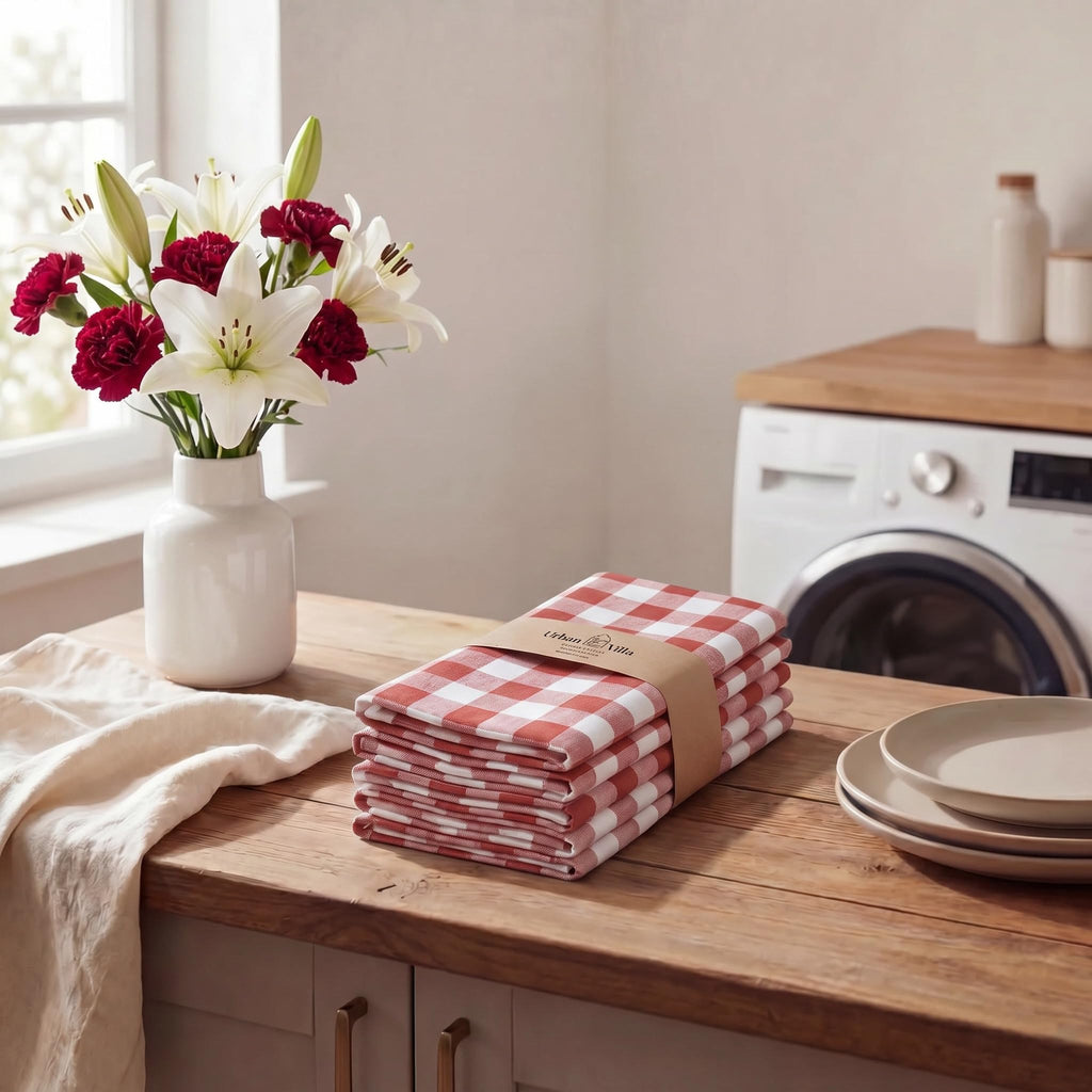 Urban Villa Cloth Napkins Cotton 20x20 (Set of 12) Rust