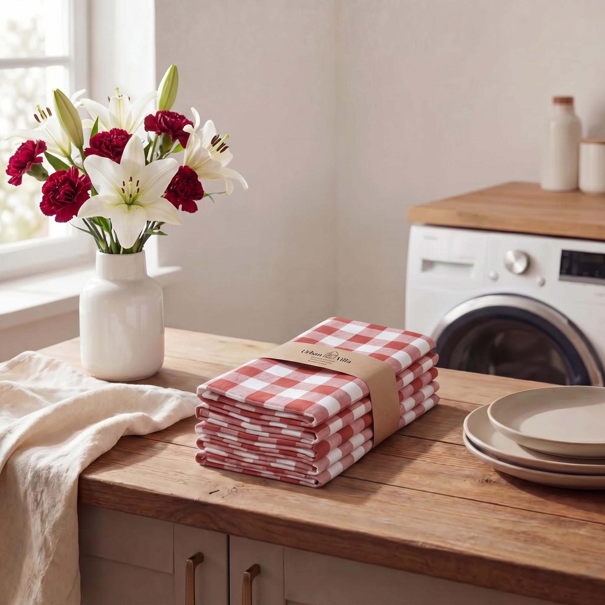 Urban Villa Cloth Napkins Cotton 20x20 (Set of 12) Rust