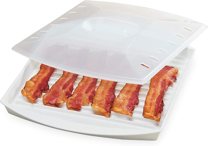 PrepSolutions Microwaveable Bacon Grill, Cooks 7-9 Pieces of Crispy Bacon