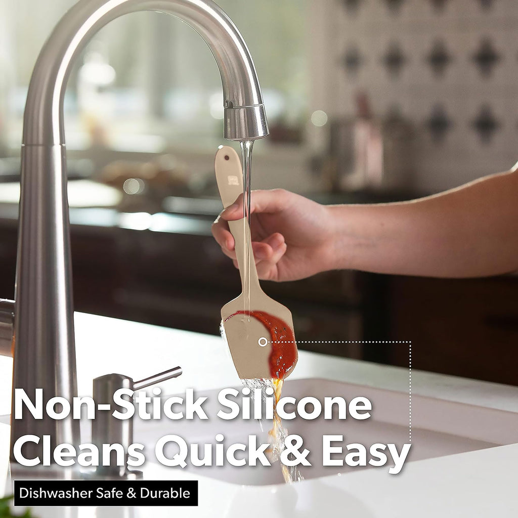 DI ORO Silicone Spatula Set - 600F Heat Resistant, 4-Pc Clay