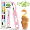 Spring Chef Swivel Vegetable Peeler with Soft Grip Handle, Pink Lemonade