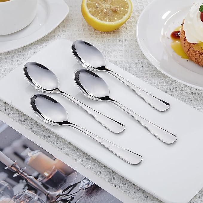 36-Piece Teas Spoons Set (5.6 inch), Stainless Steel Spoons Silverware, Dessert Spoons, Coffee Spoons,Table Spoon Use for Home, Kitchen and Restaurant - Mirror Polished, Dishwasher Safe
