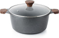 SENSARTE Nonstick Stock Pot with Lid, 4.5 Quart, Gray