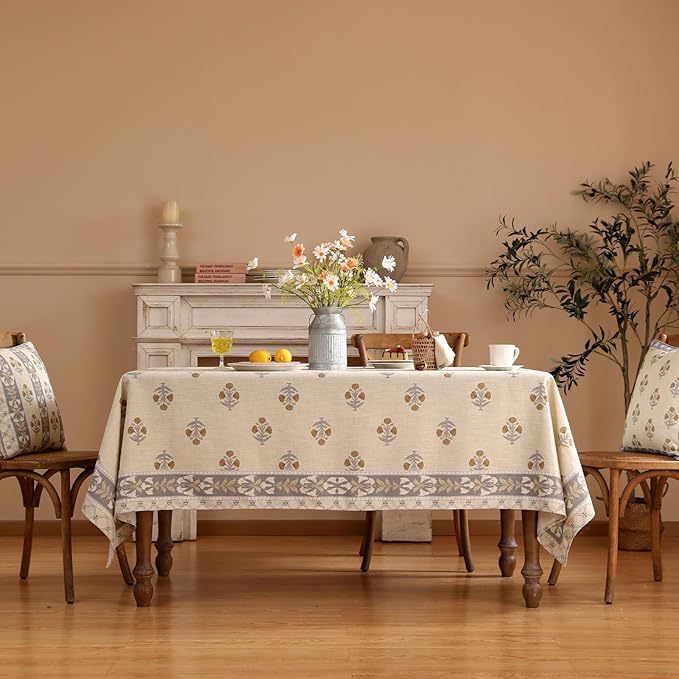 patdrea Vintage French Linen Tablecloth,Rectangular,94"x63"-Istana A