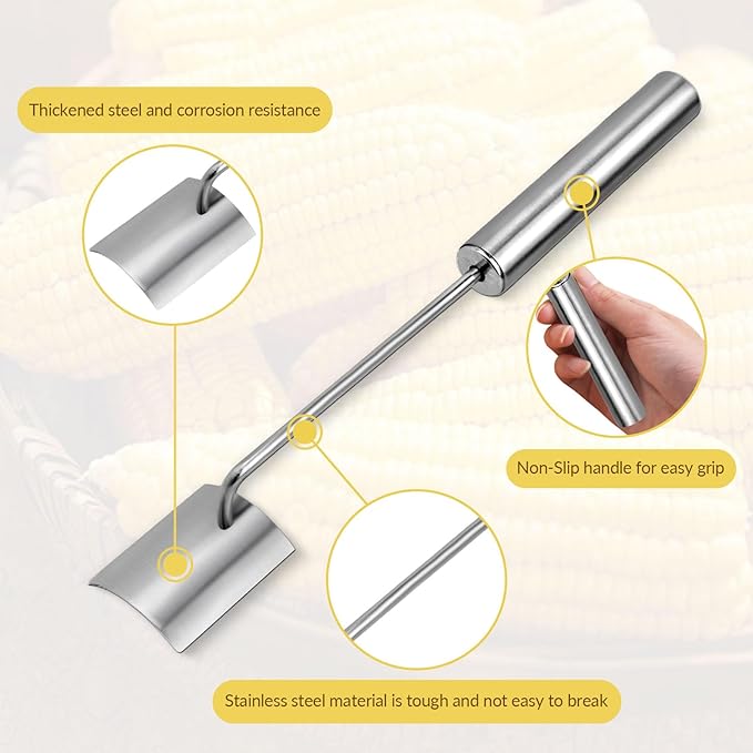 Long Handle Stainless Steel Corn Cob Stripper,Corn Cob Thresher,Corn Peeler,Corn Stripper,Corn Thresher,Corn Scraper (Style-A)