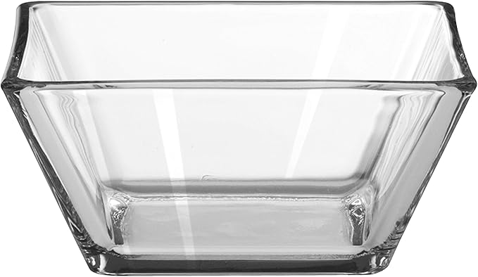 Libbey Tempo Glass Dinnerware Set, Sleek Square Clear Glass Plates and Bowls Set of 12, Dishwasher Safe Dinnerware for Parties or Everyday Use