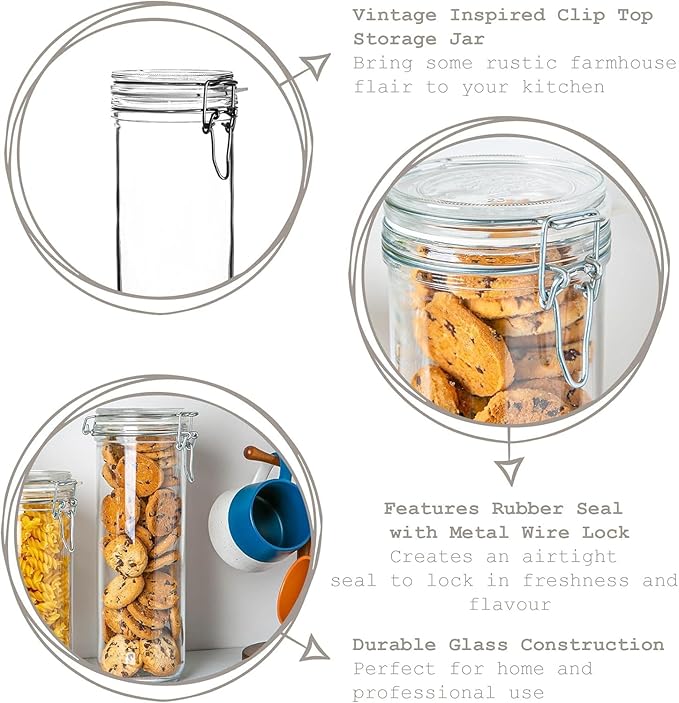 Bormioli Rocco Fido Cylinder Jar - Clear 46 Oz, Set of 3