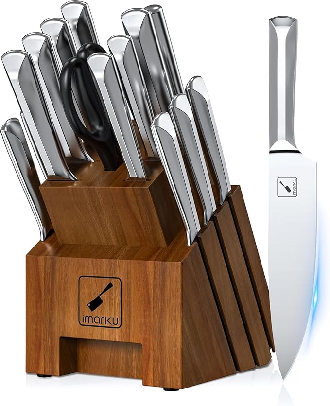 imarku 16-Pieces High Carbon Japanese Stainless Steel Kitchen Knife Set