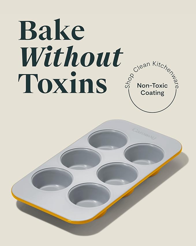 Caraway Non-Stick Ceramic-Coated 6-Cup Muffin Pan Duo