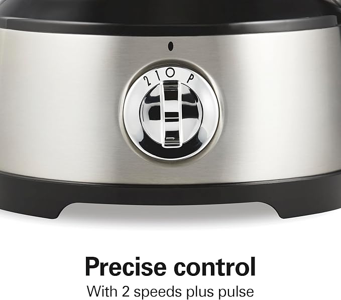 Hamilton Beach Food Processor & Vegetable Chopper for Slicing, Shredding, Mincing, and Puree, 10 Cups + Easy Clean Bowl Scraper, Stainless Steel (70730)