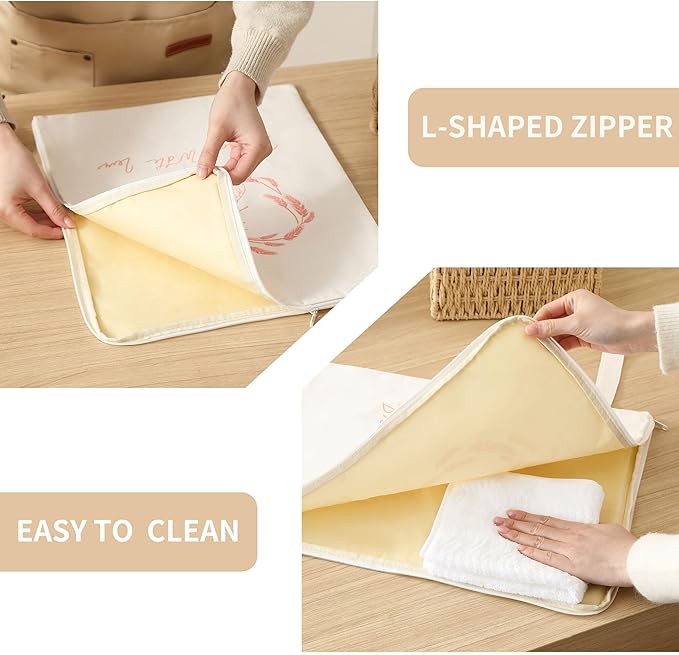 Premium Beeswax Bread Bags for Sourdough with Wide Zipper Access, 2 Pack XL(13x17in) Reusable Organic Beeswax-Coated Linen Cotton Bread Bags for Homemade Bread, Keeps Bread Fresh Naturally