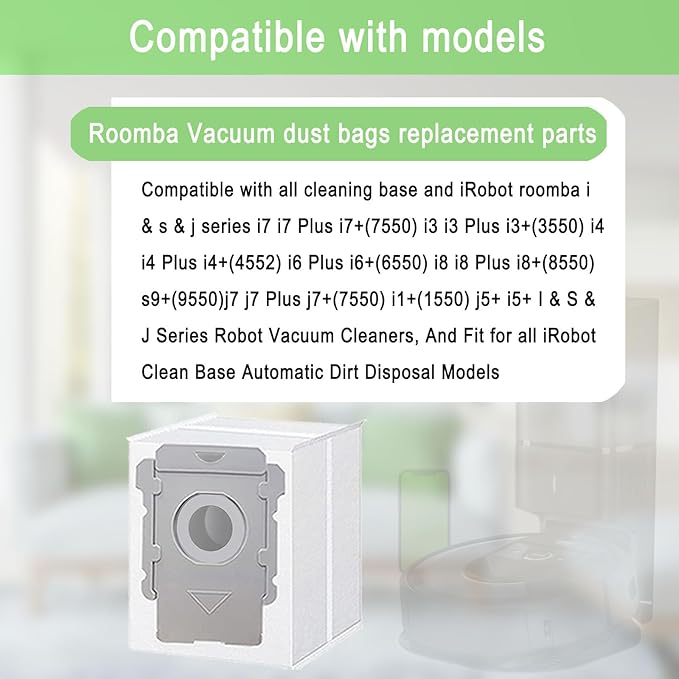 22 Pack Vacuum Bags for iRobot Roomba 104 105 405 504 505 705 Combo 10 Max i7 i7+ i3 i3+ i8 i8+ j5+ i5+ i4 i4+ i1+ i6 i6+ j5+ j7 j7+ s9 s9+, i, s, j Series Clean Base Automatic Dirt Disposal Bags