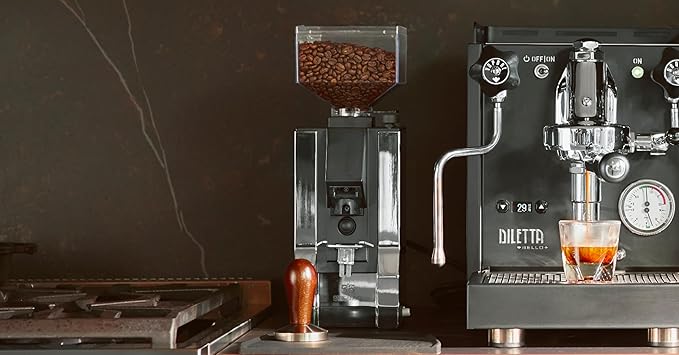 Diletta Bello+ Espresso Machine | E61 | PID Temperature Control | Shot Timer | Programmable Preinfusion | Handmade In Italy (Black)