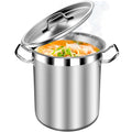 STOCKPOT 35 Quart Commercial Grade Large Stock Pot - Soup Pot with Lid - Non-Nickel Stainless Steel - Healthy Cookware Polished Stockpots - Heavy Duty - 8.8Gallon