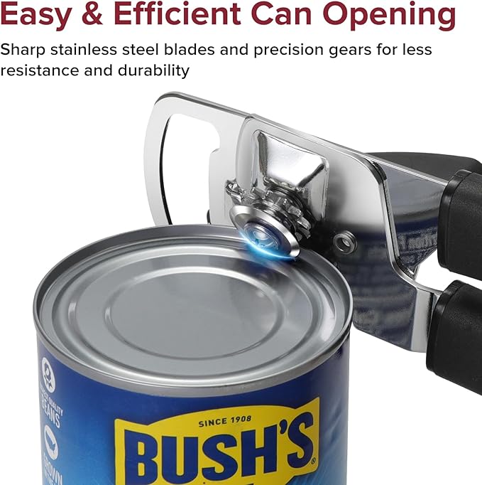 COOCLAN Multifunction Magnetic Manual Can Opener and Bottle Opener, Black