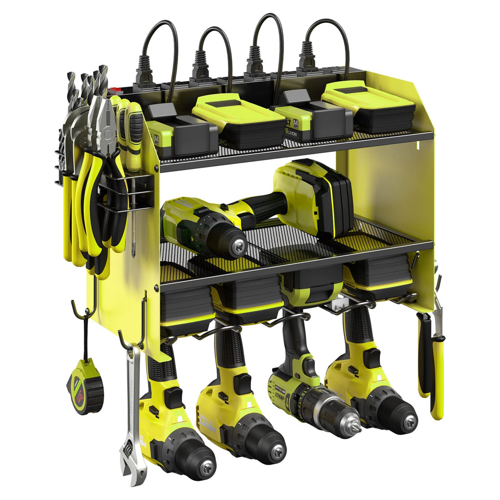 CCCEI Wall Mount Modular Tool Charging Organizer, Green, 2 Pack, 3 Tier.