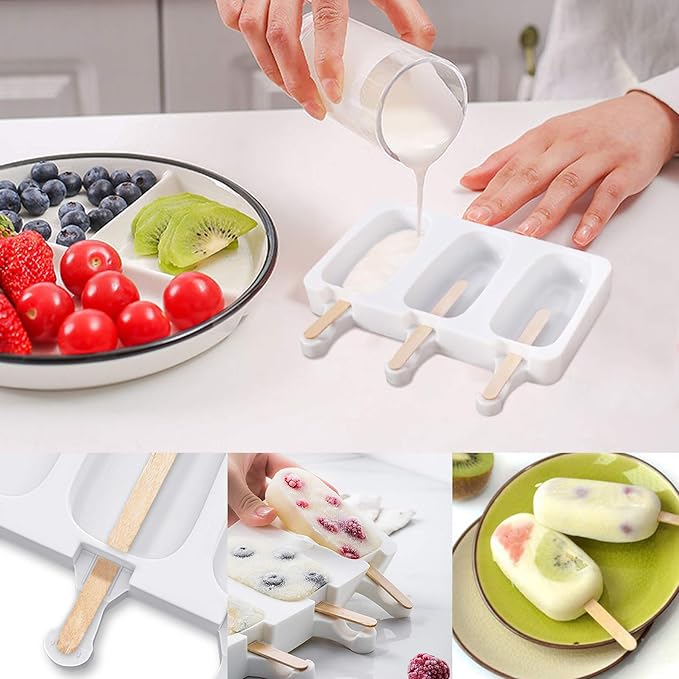 Ouddy Life Popsicle Molds Set of 2, Ice Pop Molds Silicone Cake Pop Mold