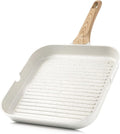SENSARTE Nonstick Ceramic Grill Pan for Stove Tops, Versatile Square Grilling Pan with Pour Spouts, Durable Grill Skillet for All Stoves (Gas, Electric, Induction) Non-toxic PTFE/PFAS/PFOA Free