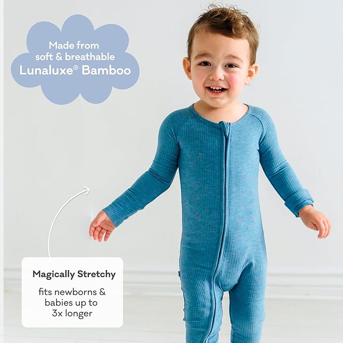 Little Sleepies Baby Pajamas, Heather Blue, 3T
