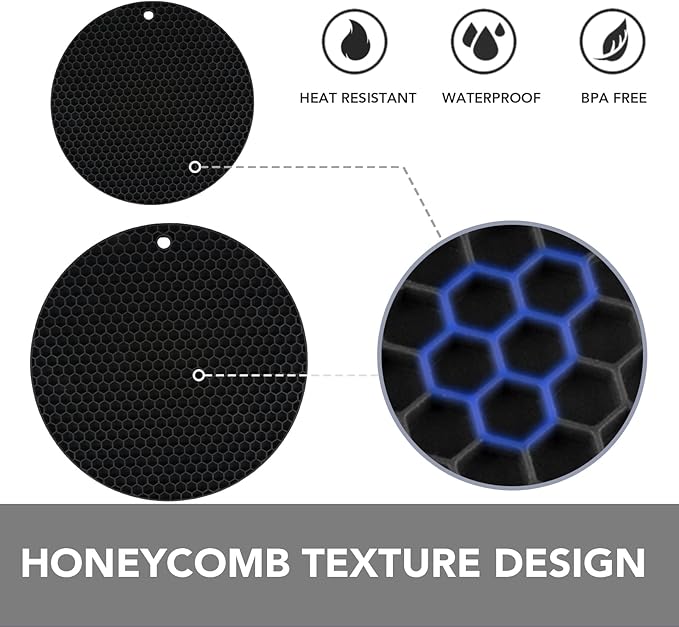 Joyhalo 4 Pack Silicone Trivet for Hot Dishes
