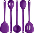 U-Taste Silicone Kitchen Cooking Utensil Set of 5, 13.6" Long, Purple