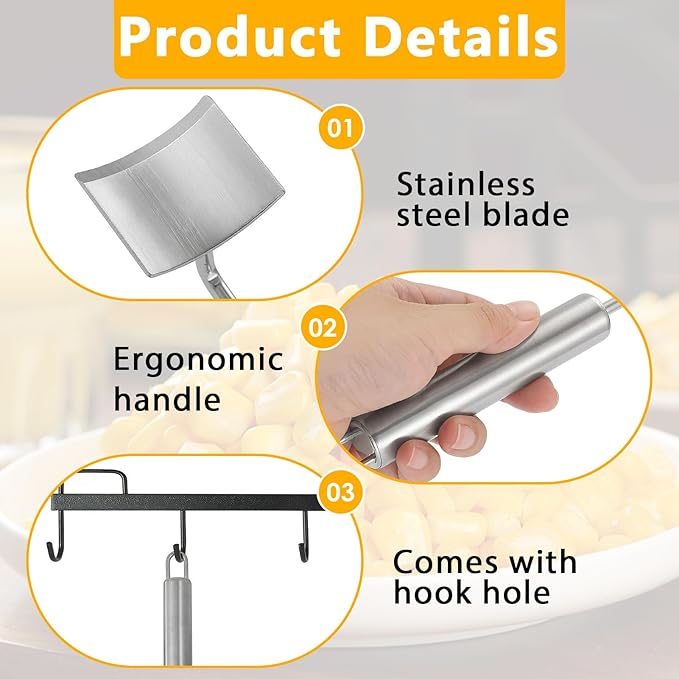 Aphohome 2 Pack Corn Peeler Stainless Steel Corn Cob Stripper Tool - Corn Kernel Remover & Thresher for Corn on the Cob, Kitchen Corn Shucker with Ergonomic Handle for Fresh Corn