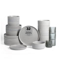 Stone Lain Haven Stoneware 32-Piece Dinnerware Set, Plates and Bowls Sets for 8, Grey Dish Set, Includes Dinner and Salad Plates, Cereal Bowls, Glassware, Microwave & Dishwasher Safe