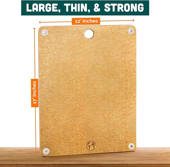 Earth’s Dreams Composite Wood Cutting Board 17” x 12” - Tan, Chopping Board