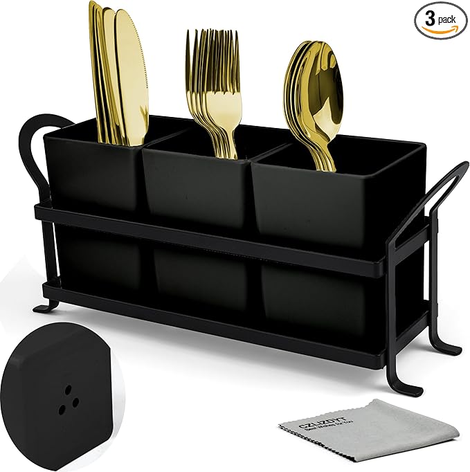 Czlizdyt Cutlery Holder with Drain Holes, Dishwasher Safe