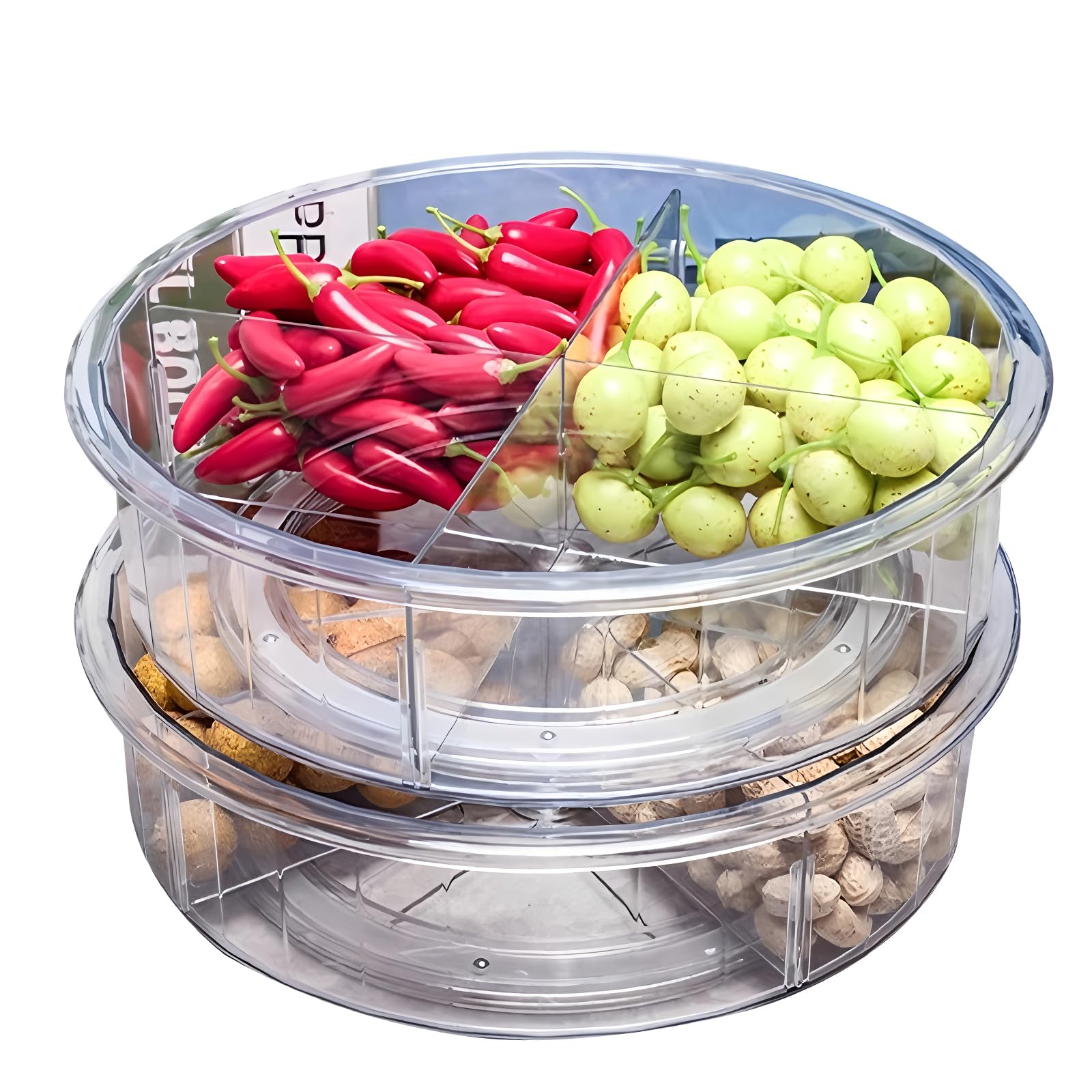 4 Pack Lazy Susan, 10.5 Inch Lazy Susan Organizer, 360 Degree Swivel, for Kitchen, Pantry, Refrigerator, Bathroom and Vanity Countertops (Clear) (4P-10.5 Inch)