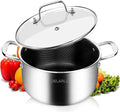 DELARLO Tri-Ply Non Stick 5 Quart Stainless Steel Stock Pot Heavy Duty