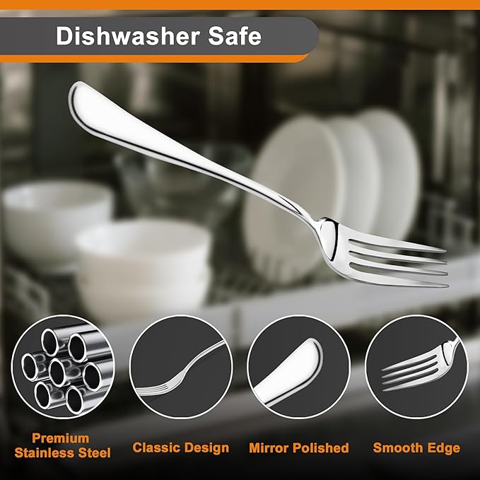 NICE KITCHEN 24 Pieces Dinner Forks Set,8" Fork,Stainless Steel Dinner Fork
