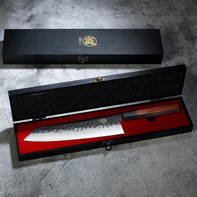 MITSUMOTO SAKARI 9-Inch Japanese Kiritsuke Knife, 3-layer 9Cr18MoV steel