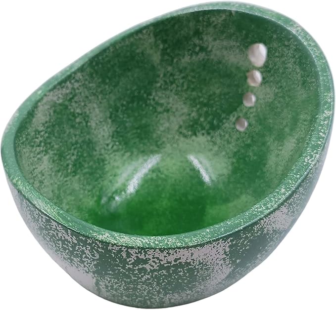MGMGART Herb Stripping Bowl with 4 Different Holes Efficient Leaf Removal Tool for Parsley, Cilantro, Vegetables - Durable Resin Kitchen Gadget Veggie Herbs Stripper Imitation Ceramic Pottery Design